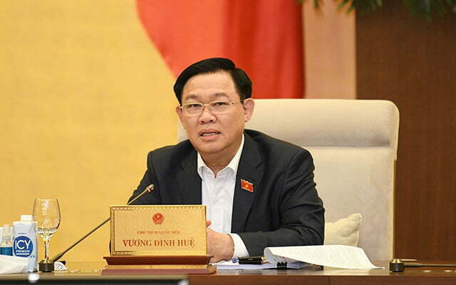 Chủ tịch Quốc hội Vương Đình Huệ phát biểu ý kiến tại phiên họpGIA HÂN